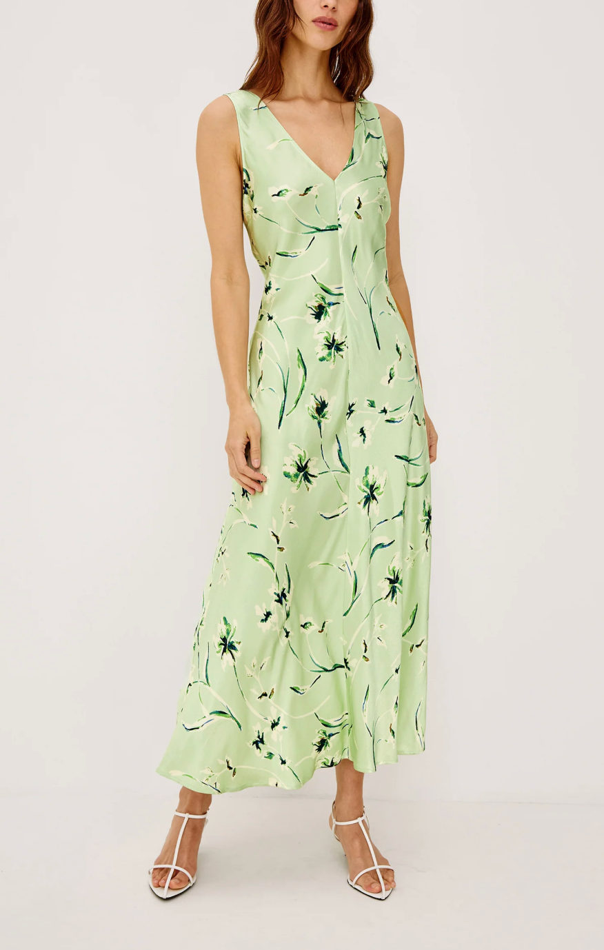 RAILS CAMELLIA SATIN MIDI DRESS
