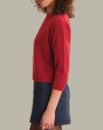 525 AMERICA ELLIS 3/4 SLEEVE CASHMERE PULLOVER