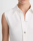 VINCE SLEEVELESS BUTTON DOWN