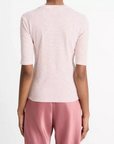 VINCE STRIPED ELBOW SLEEVE CREW