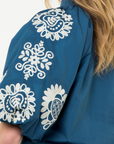 THML EMBROIDERED PUFF SLEEVE TOP