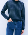 WHITE & WARREN CASHMERE STRIPED LONGSLEEVE THERMAL
