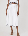 FRENCH CONNECTION ALEXIS COTTON SCALLOP SKIRT