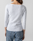 LILLA P STRIPED 3/4 SLEEVE BOATNECK