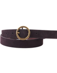 MOST WANTED USA SMALL CIRCLE BUCKLE LEATHER BELT