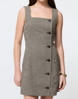 FRENCH CONNECTION HOUNDSTOOTH WOOL MINI DRESS