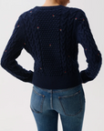 PISTOLA SHANA LONG SLEEVE CABLE EMBROIDERED SWEATER