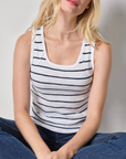 LILLA P STRIPED WIDE STRAP TANK