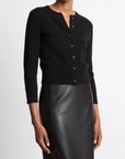 VINCE METAL BUTTON CARDIGAN