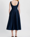 FRENCH CONNECTION COTTON SATEEN MIDI DRESS