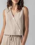 LILLA P CROSS FRONT SLEEVELESS TOP