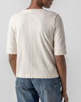 LILLA P CUFFED SLEEVE SPLIT NECK
