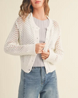MIOU MUSE CROCHET BUTTON CARDIGAN