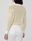 525 AMERICA KIMBERLY STRIPED TIPPING PULLOVER