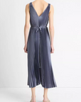 VINCE HAND SMOCKED PLEATED DRESS