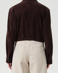 AGOLDE NAHLA CROPPED SUEDE JACKET