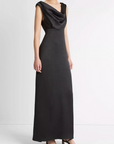 VINCE DRAPED COWL MAXI DRESS