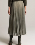 VINCE SHEER HOUNDSTOOTH PLEATED PULL ON SKIRT