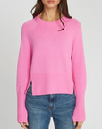 AUTUMN CASHMERE RAGLAN CREW W/SIDE SLITS