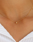 TAI SIMPLE CZ STARBURST PENDANT NECKLACE - GOLD
