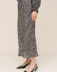 BELLA DAHL BIAS SKIRT WITH STRIPE ELASTIC WAISTBAND