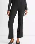 VINCE MID RISE PINTUCK CROP FLARE PANT