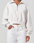 AGOLDE BETHAN QUARTER ZIP SWEATSHIRT