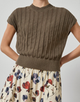 LILLA P NOVELTY STITCH WEDGE SWEATER