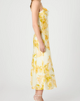 FRENCH CONNECTION OONA SATIN SOPHIE FLEUR COWL NECK MIDI DRESS