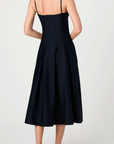 FRENCH CONNECTION SATEEN PLEATED MIDI DRESS