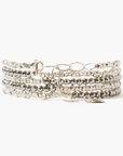 CHAN LUU SILVER HEMATINE WRAP BRACELET