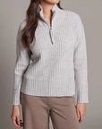 ALASHAN CASHMERE MERINO MORGAN TEXTURED HALF ZIP PULLOVER