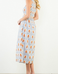 THML JULES SMOCKED MAXI DRESS