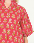 THML PUFF SLEEVE FLOWER PRINT TOP