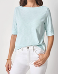 LILLA P CUFFED SLEEVE BOATNECK