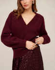 FIFTEEN TWENTY HEATHER V NECK SWEATER