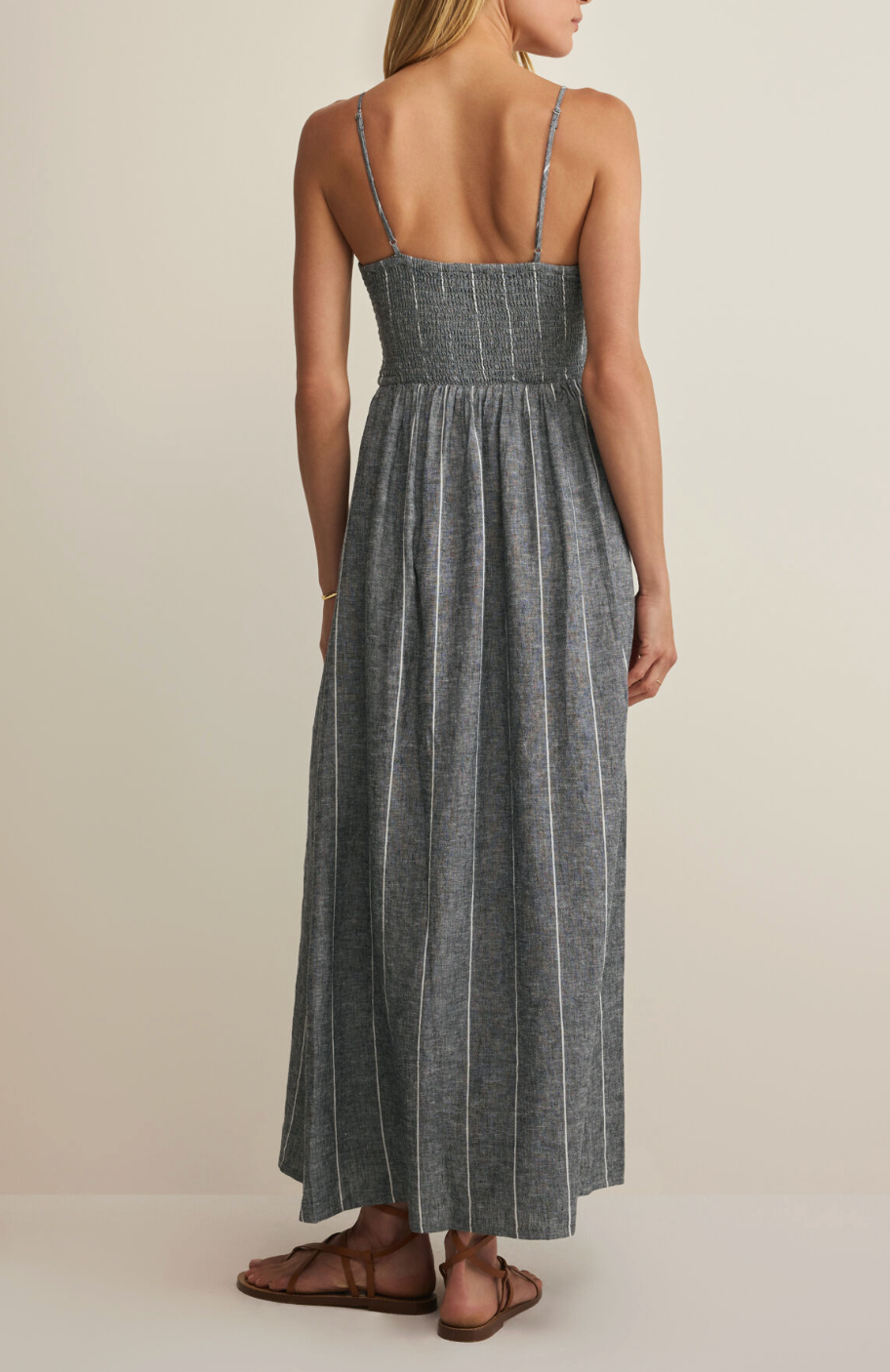 z supply grey dress Z SUPPLY ROMY STRIPED MAXI DRESS