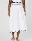 FRENCH CONNECTION ALEXIS COTTON SCALLOP SKIRT