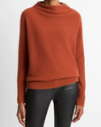 VINCE BOILED FUNNEL NECK PULLOVER