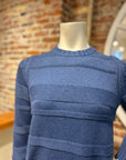 ALASHAN COTTON CASHMERE JESSIE TEXTURED STRIPE PULLOVER