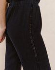 BELLA DAHL BEACH PANT WITH LATTICE STRIPE