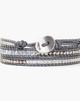 CHAN LUU SILVER WHITE HOWLITE WRAP BRACELET