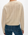 WHITE + WARREN CASHMERE CROPPED CABLE CREW