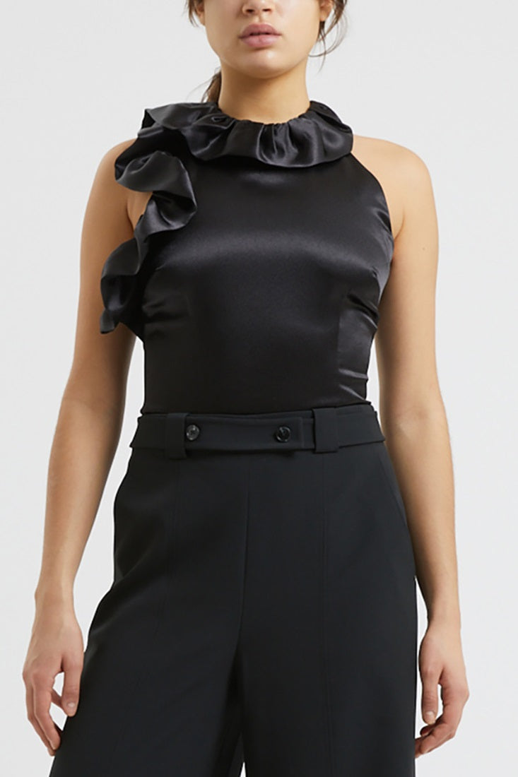 FRENCH CONNECTION ADORA SATIN TOP – Indigo
