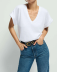 NATION STEVIE CUFFED V NECK