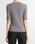 VINCE STRIPED ELBOW SLEEVE CREW