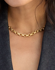 CLARE V LE STORY CHAIN NECKLACE - VINTAGE GOLD