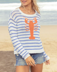 WOODEN SHIPS LOBSTER STRIPED COTTON CREW