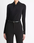 VINCE L/S FIXED WRAP TOP