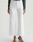 AG SAIGE WIDE LEG CROP OPTIC WHITE